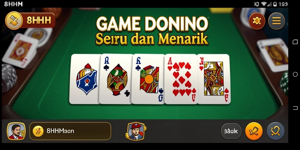 Tampilan menarik dari gameplay domino di 8HHH.