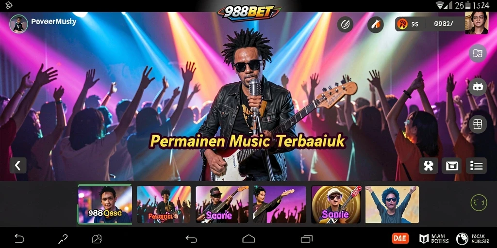 Tangkapan layar gameplay 988BET yang menampilkan keseruan bermain musik.