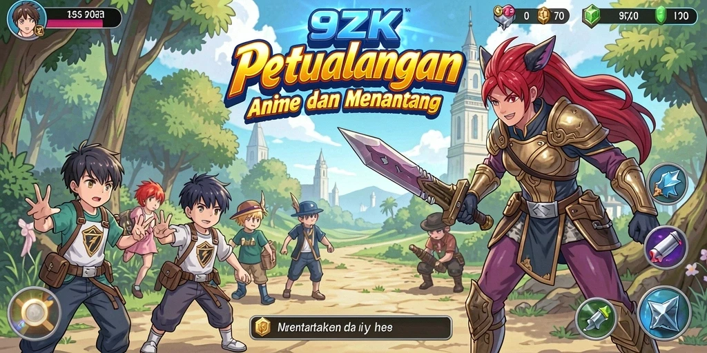 Tampilan gameplay <strong>9ZK</strong> yang menakjubkan dengan karakter Anime yang menarik.