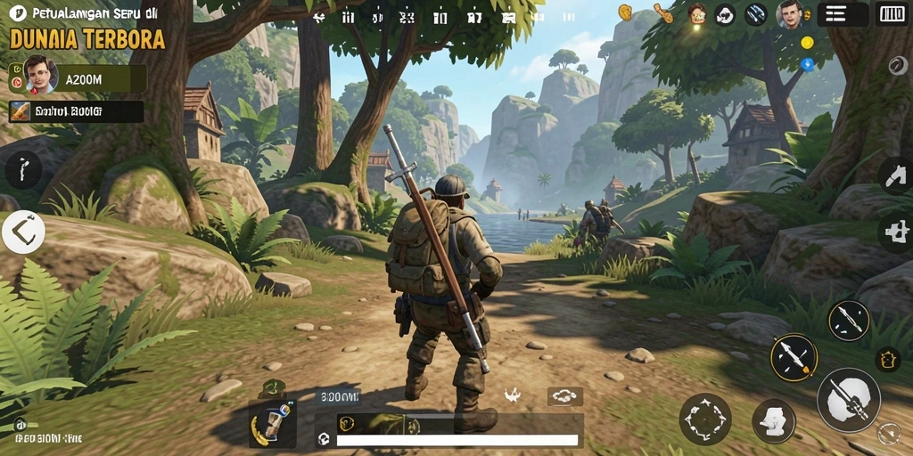 Screenshot gameplay A200M yang menunjukkan aksi seru dalam petualangan.