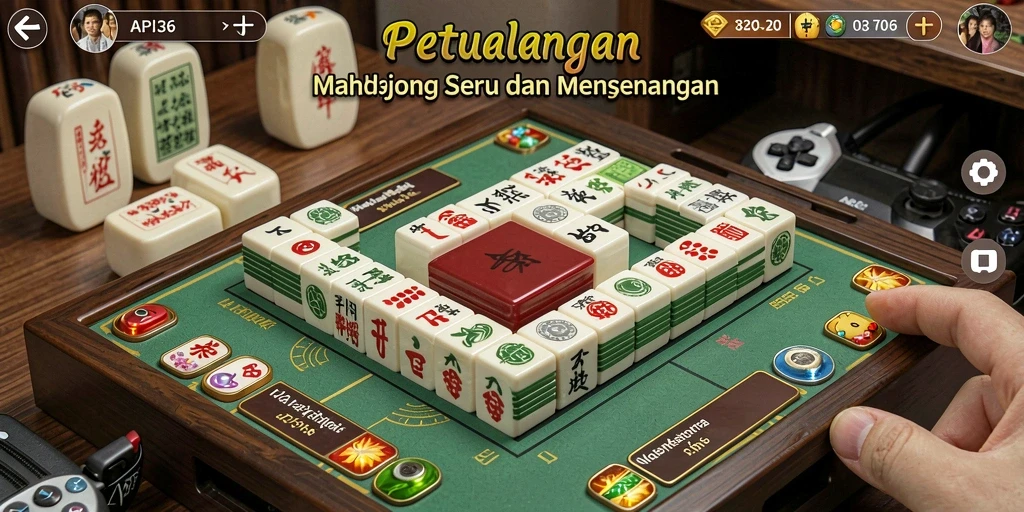 Screenshot utama API36 menampilkan pemain menikmati gameplay Mahjong yang penuh strategi.