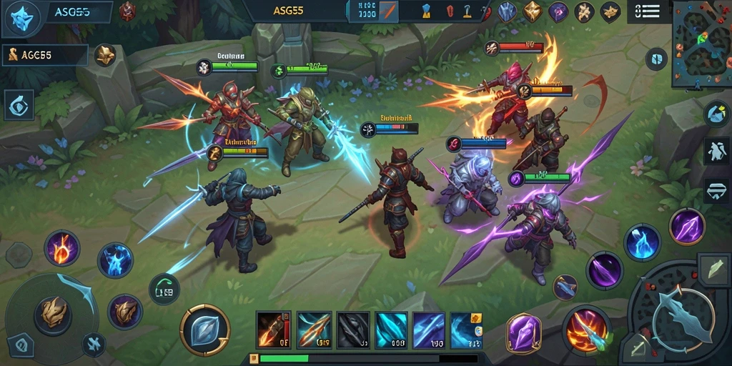Tampilan seru dari gameplay ASG55 saat pertempuran berlangsung.