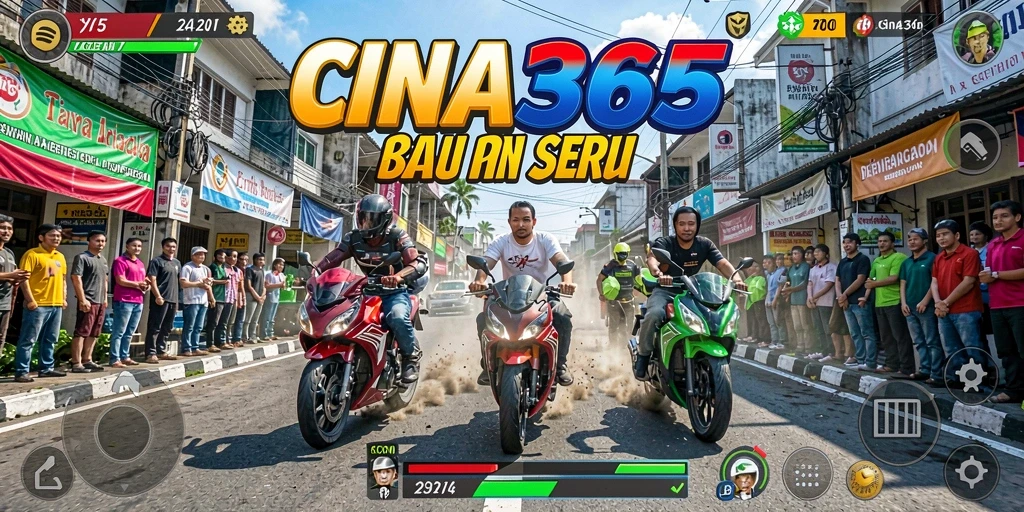Tampilan gameplay CINA365 yang mendebarkan dan penuh kecepatan.