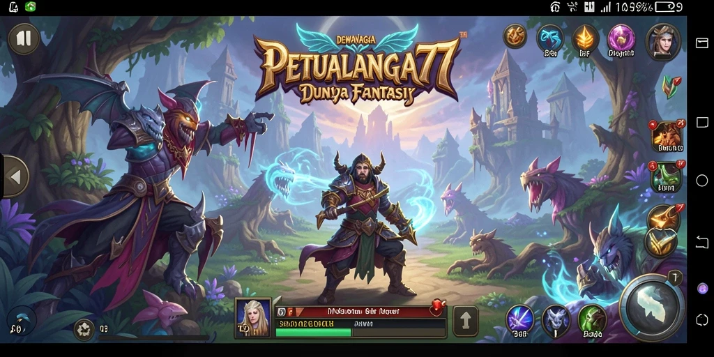 Tampilan gameplay DEWANAGA77 yang mendebarkan dalam pertempuran RPG.