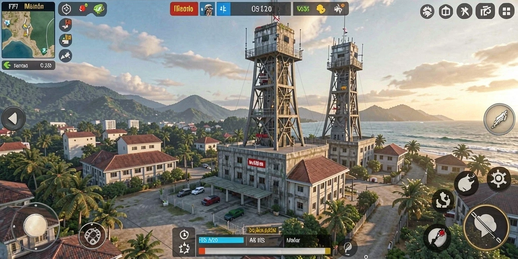 Gameplay seru dari F7F7 saat menara bertahan dari gelombang musuh.