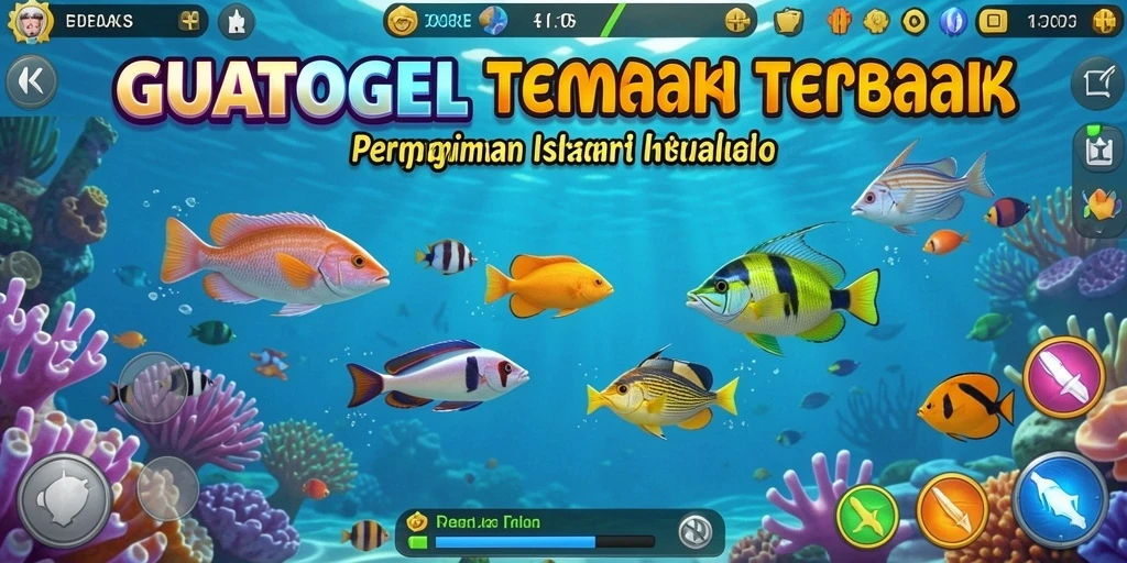 Gameplay GUATOGEL yang seru, penuh aksi tembak ikan.