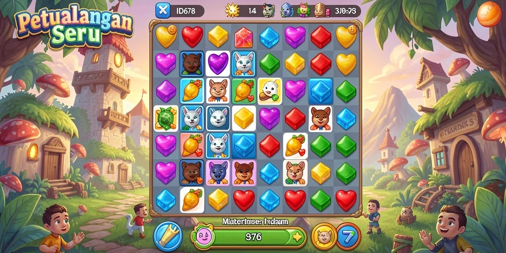 Tampilan gameplay <strong>ID678</strong> yang mengasyikkan dengan berbagai elemen untuk dicocokkan.