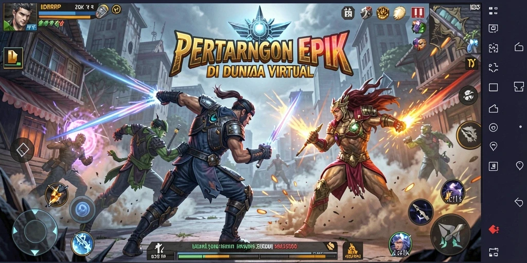 Screenshot utama menampilkan kehebohan pertarungan dalam IDRRP.