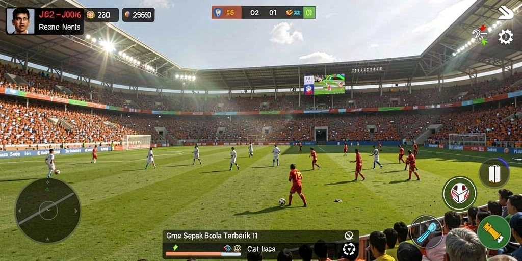 Tampilan gameplay mendebarkan dari game sepak bola JJ62.