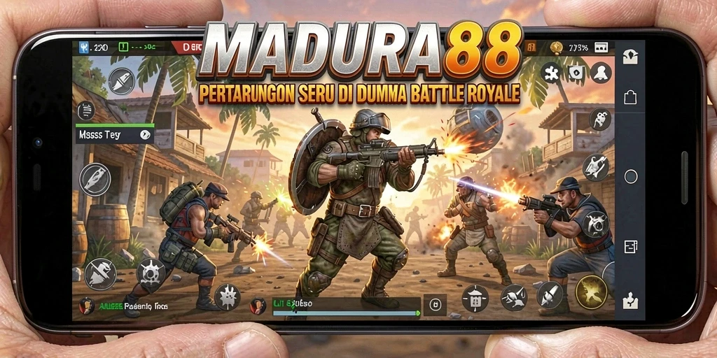 Gameplay mendebarkan di dunia MADURA88 Battle Royale.