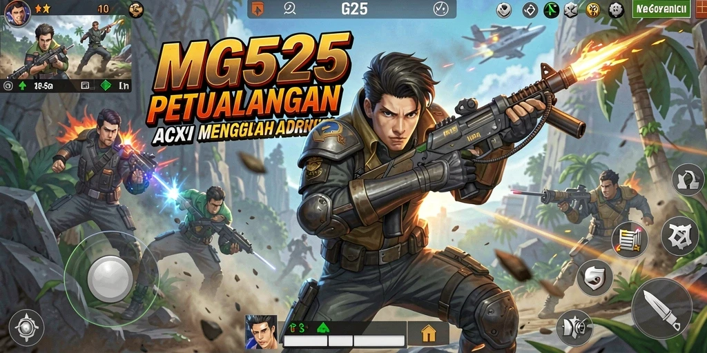 Tampilan gameplay MG525 yang intens dan penuh aksi.