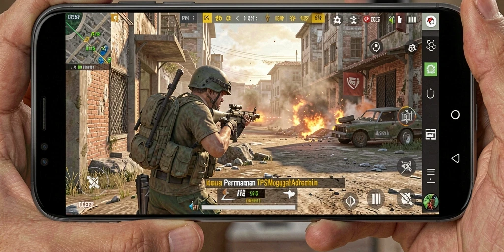 Screenshot gameplay menegangkan dari OCE69 dengan aksi tembak-menembak.