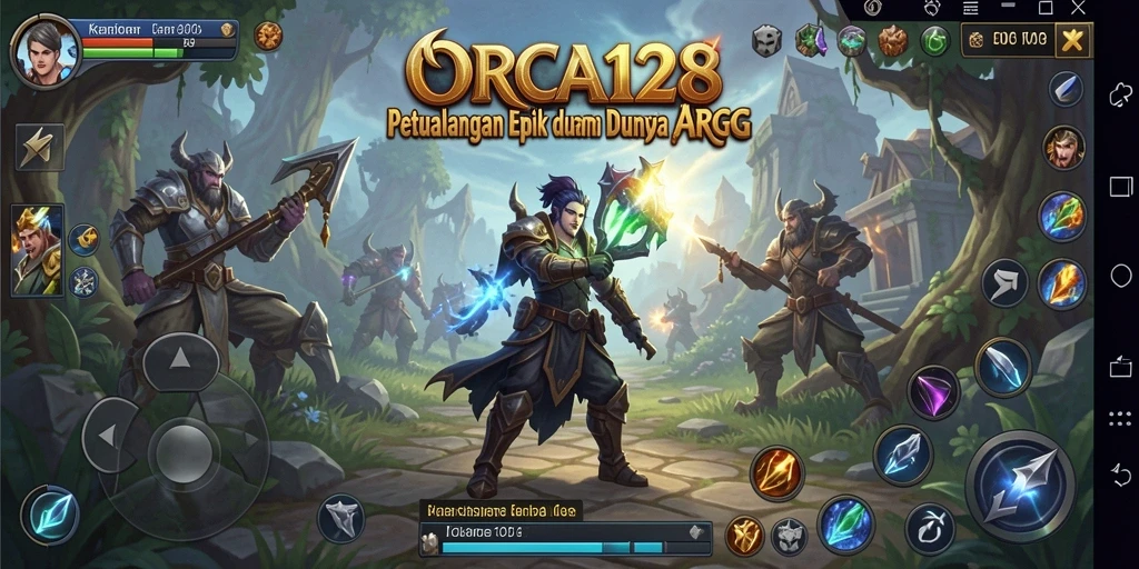 Tampilan gameplay ORCA128 dengan aksi pertempuran yang mendebarkan.