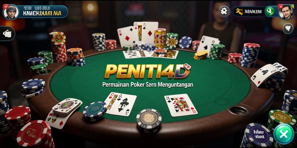 Tampilan seru gameplay Poker di PENITI4D.