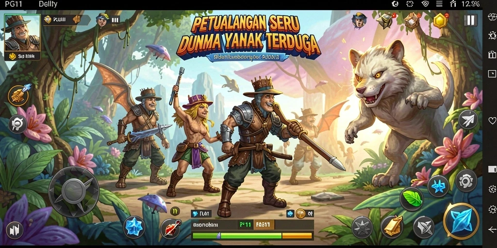 Tampilan gameplay PG11 dengan pemandangan petualangan yang menakjubkan.