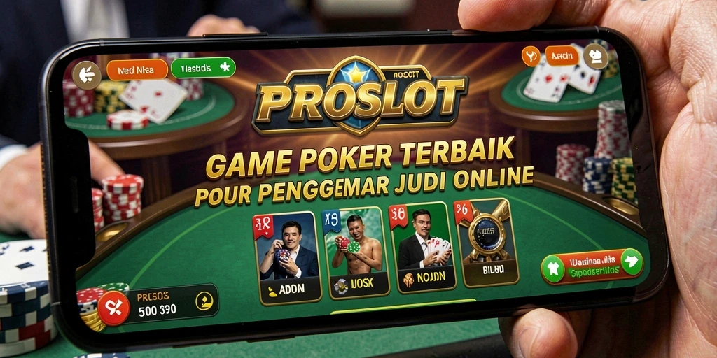 Tampilan menawan dari gameplay poker di PROSLOT.