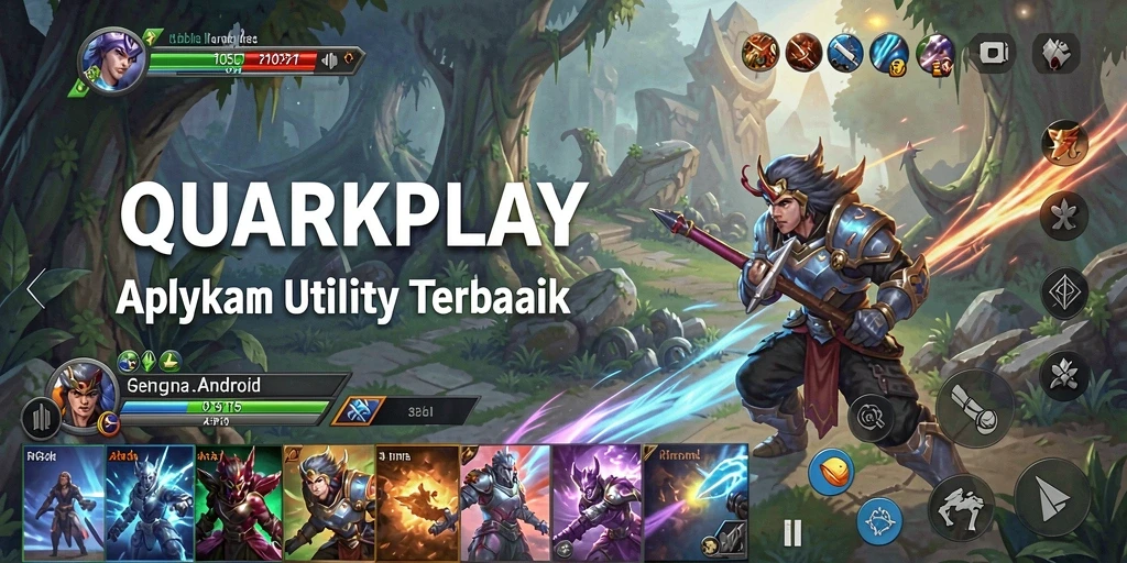 Tampilan antarmuka utama QUARKPLAY dengan fitur Utility yang menonjol.
