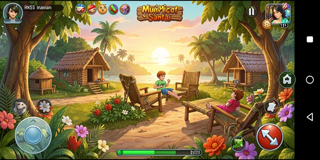 Tampilan gameplay menarik dari RK55 yang penuh warna.