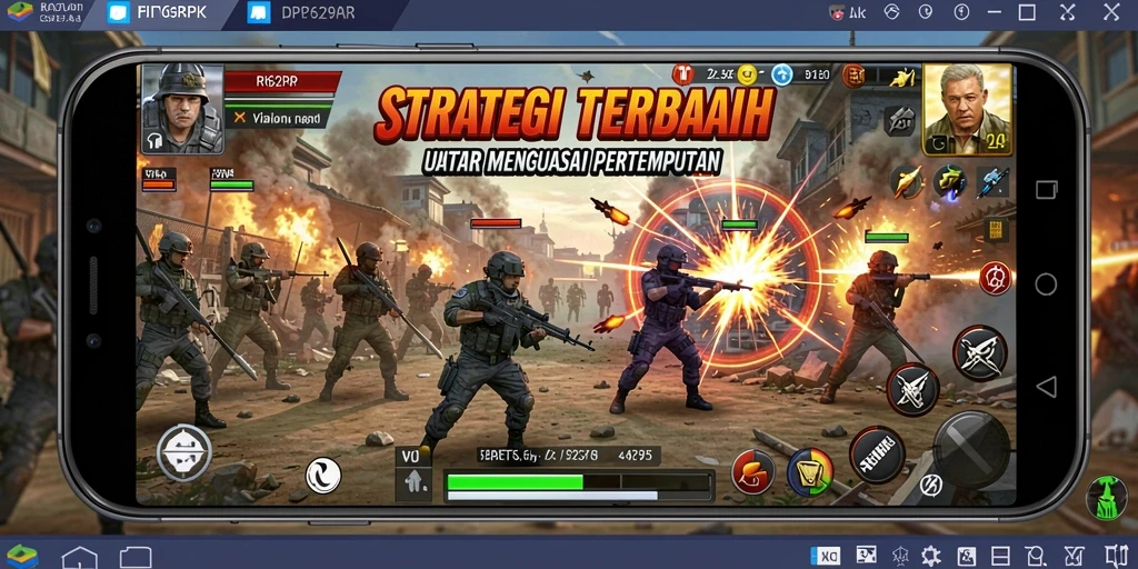 Screenshot gameplay RP62RP menampilkan aksi pertempuran strategi yang mendebarkan.