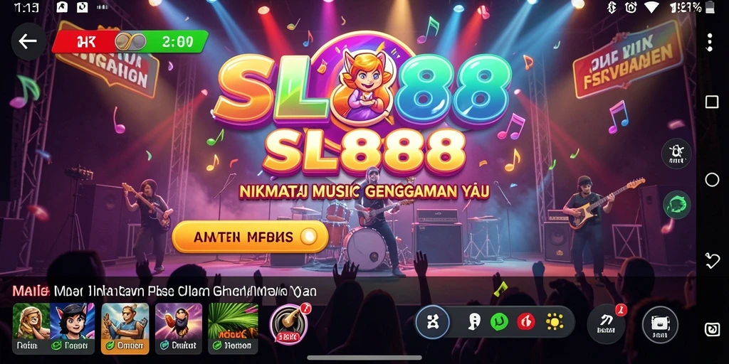 Screenshot gameplay SL888 yang menampilkan interaksi musik yang mendebarkan.