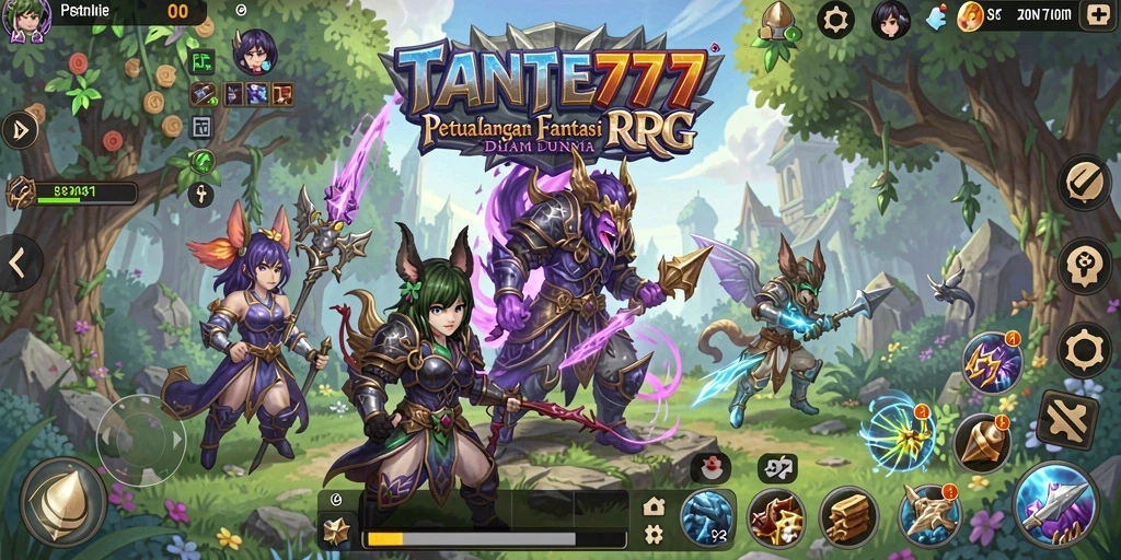 Tampilan gameplay epik dalam dunia RPG TANTE777.