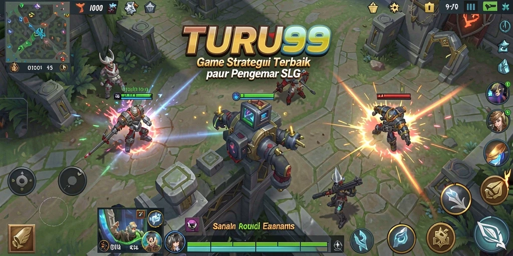 Screenshot menampilkan pertempuran epik dalam TURU99.